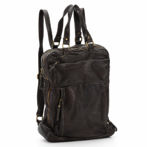 AMBER LEATHER BACKPACK | BLACK