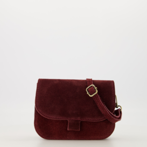 Nina Wine Suede Crossbody Bag - Elegant and Lightweight