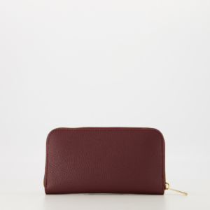 Ilina Wine Leather Wallet – Zippered Genuine Leather