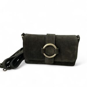 Fiona Green Suede Crossbody Bag – Italian Suede Mini Bag