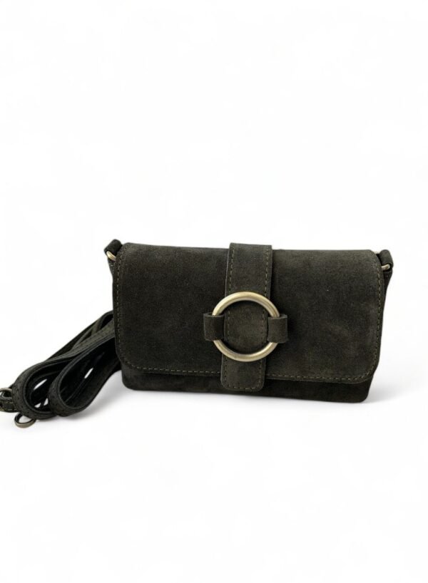 Fiona Green Suede Crossbody Bag – Italian Suede Mini Bag