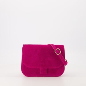 Nina Pink Suede Crossbody Bag - Elegant and Lightweight