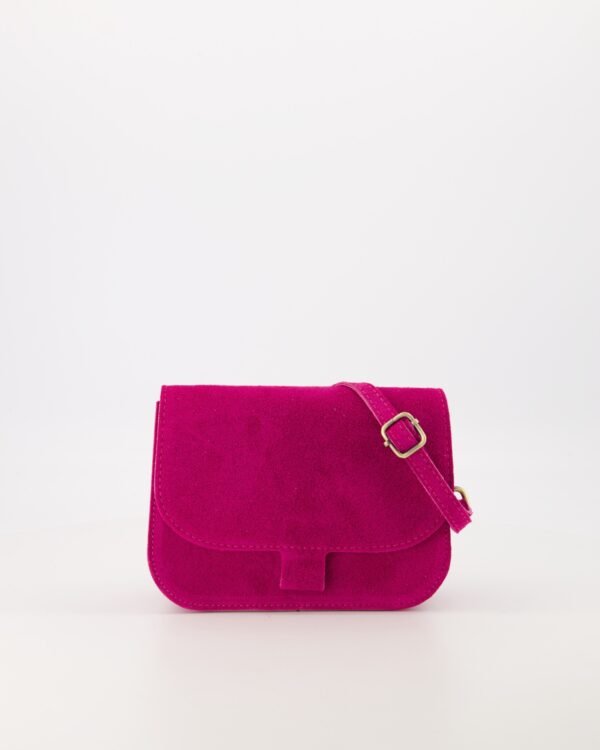 Nina Pink Suede Crossbody Bag - Elegant and Lightweight