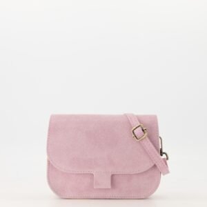 Nina Light Pink Suede Crossbody Bag - Elegant and Lightweight
