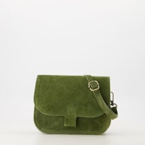 Nina Green Suede Crossbody Bag - Elegant and Lightweight