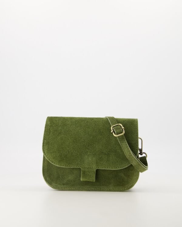 Nina Green Suede Crossbody Bag - Elegant and Lightweight