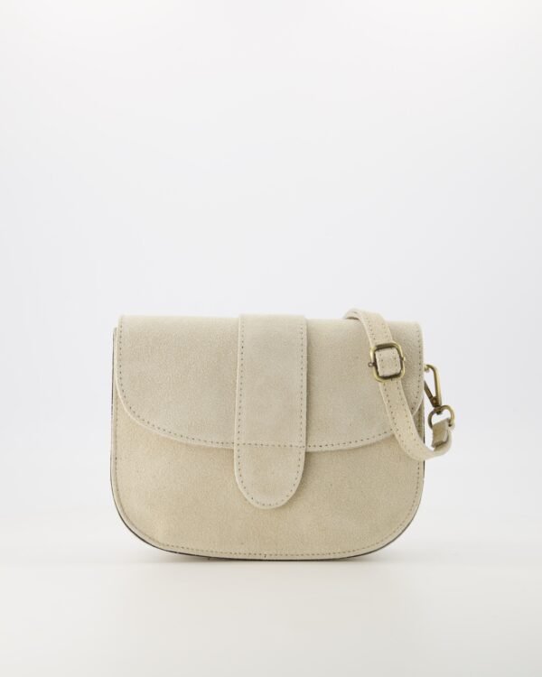 Roise suede leather crossbody handbag with detachable strap