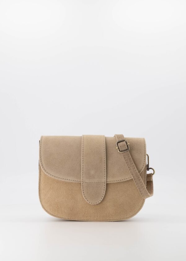 Roise Suede Handbag Beige – Stylish Suede Crossbody with Adjustable Strap