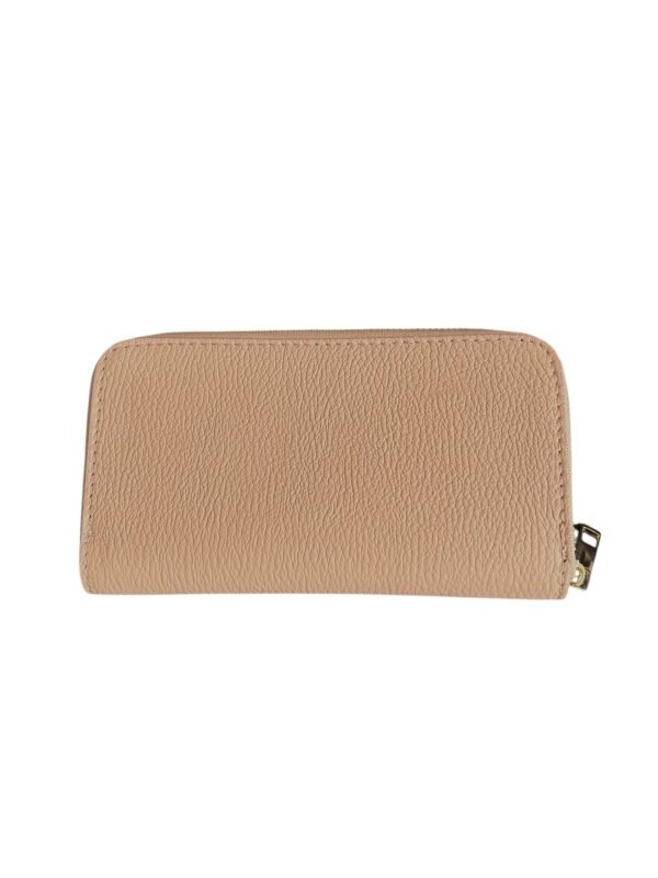 Ilina Rosa Leather Wallet in soft pink with gold hardware