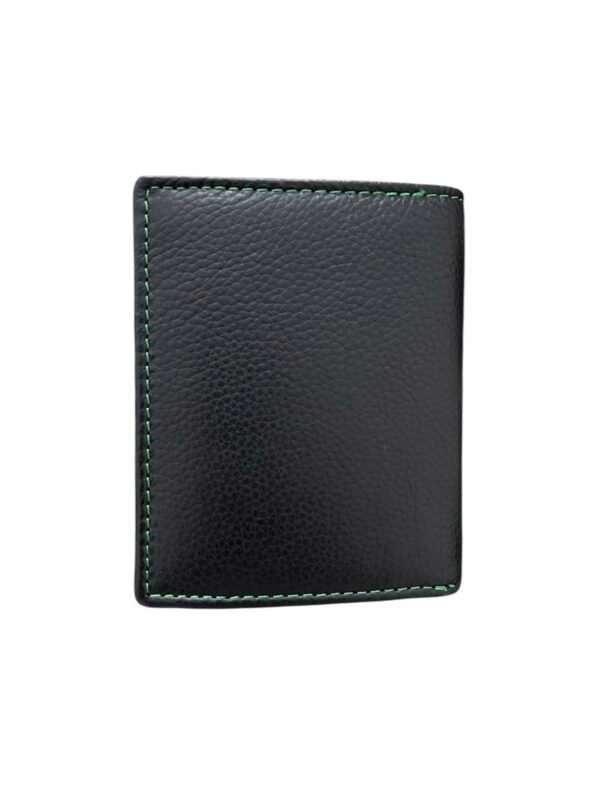 Alex Black Leather Wallet with multicolor interior
