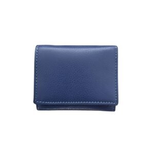 Giulia Blue Leather Wallet – Compact Genuine Cow Leather