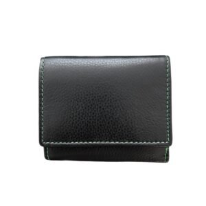 Giulia Black Leather Wallet – Genuine Compact Cow Leather