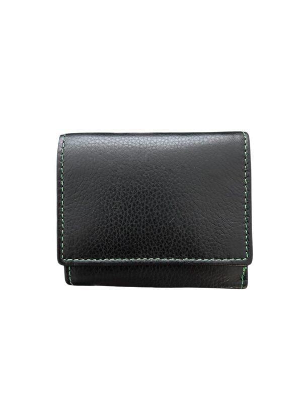 Giulia Black Leather Wallet – Genuine Compact Cow Leather