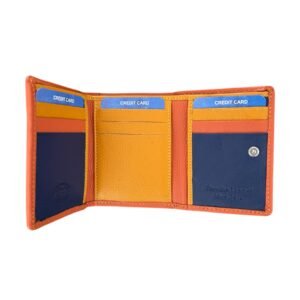 Giulia Orange Leather Wallet – Compact Genuine Cow Leather