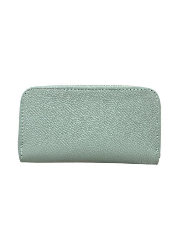 Ilina Green Leather Wallet with gold zipper