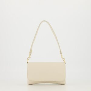 Emer Small Leather Handbag in Cream – Clutch and Crossbody with Magnet Closure