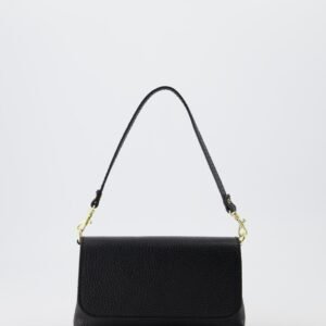 Emer Small Leather Handbag in Black – Clutch and Crossbody
