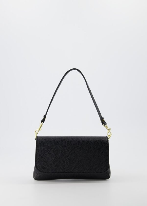 Emer Small Leather Handbag in Black – Clutch and Crossbody