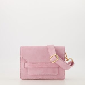 Natalia Suede Handbag in Pink – Small Crossbody with Magnetic Flap