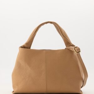 Riona Camel Leather Shoulder Bag – Real Leather Convertible Bag