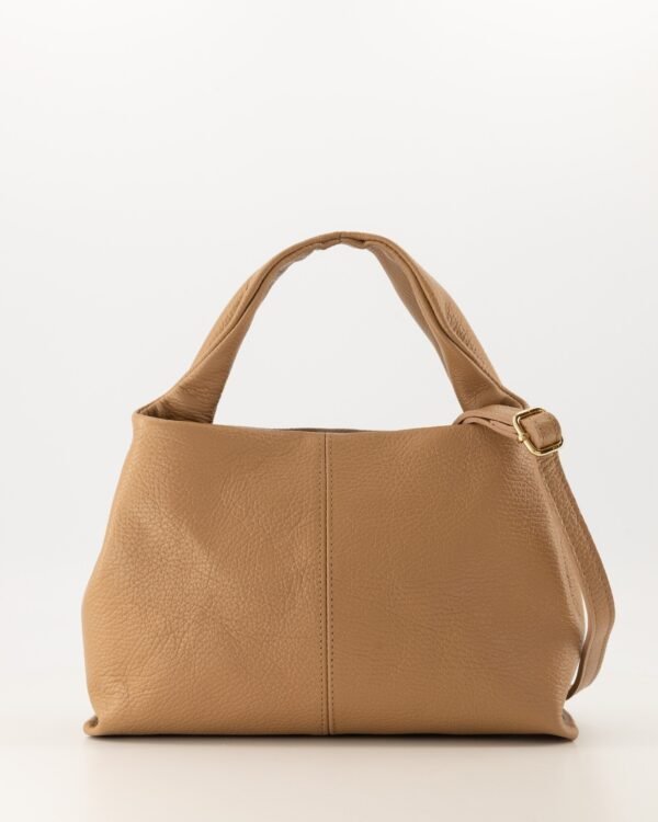 Riona Camel Leather Shoulder Bag – Real Leather Convertible Bag