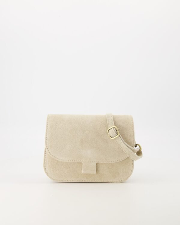 Nina Cream Suede Crossbody Bag - Elegant and Lightweight