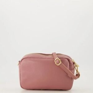 Nova Leather Crossbody Bag in Pink Gold