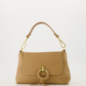 Maria Camel Classic Grain Leather Handbag with Gold Hardware