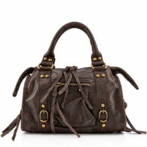 ROJE LEATHERR HAND BAG | DARK BRWON