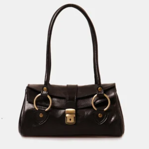RONA LEATHER HANDBAG | DARK BROWN