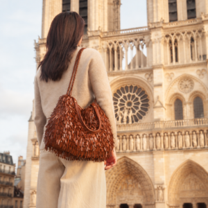LACEY LEATHER SHOULDER BAG | COGNAC