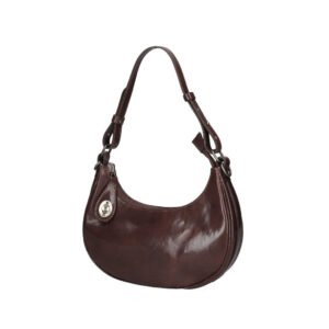 ALENA LEATHER HANDBAG | DARK BROWN