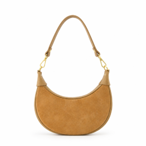 ALINA SUEDE LEATHER HAND BAG | CAMEL