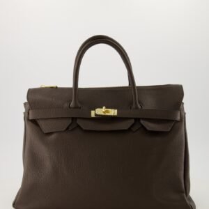 VILMA LEATHER SHOULDER BAG | DARKBROWN