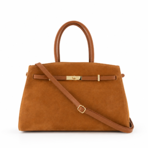 ALEXANDRA SUEDE SHOULDER BAG | COGNAC