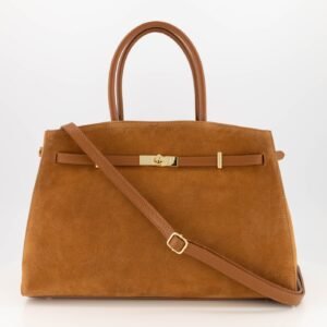ALEXANDRA SUEDE SHOULDER BAG | COGNAC