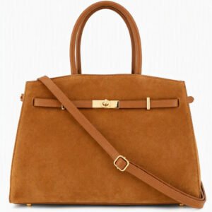 ALEXANDRA SUEDE SHOULDER BAG | COGNAC