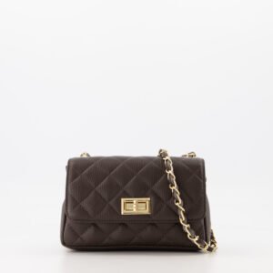 ROSHNI LEATHER HAND BAG | DARK BROWN